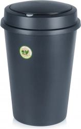Plastový odpadkový koš s výklopným víkem 47 l, černý