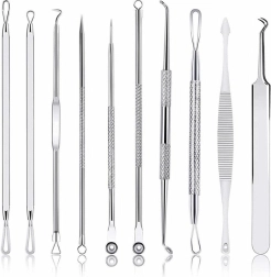 Sada na odstranění černých teček, komedonů a akné – 10dílná nerezová sada