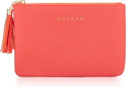 Kosmetická taška z kůže v korálové barvě