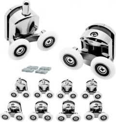 Sada dvojitých pojezdových koleček pro sprchové dveře 8 ks