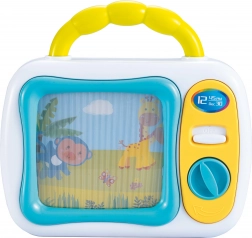 Pestrobarevná mini televize pro miminka s obrazovkou 23 × 22 cm