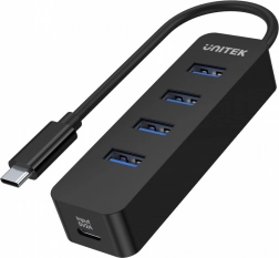 Aktivní USB-C hub UNITEK s 4× USB-A 3.1, 10 W