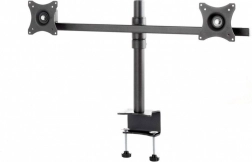 stolní držák pro dva monitory 19–27″ s VESA 75×75 a 100×100, nosnost 20 kg