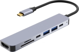 Dokovací stanice USB-C hub s HDMI 4K a čtečkou karet
