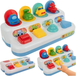 Vzdělávací hračka pop-up skákající vozidla 4v1 KRUZZEL