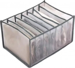 Organizér na oblečení se 7 přihrádkami, šedý