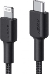 Nylonový kabel Lightning-USB C černý 2m