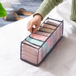 Organizér do skříně se 7 přihrádkami na prádlo – šedý