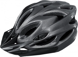 Cyklistická helma Race s LED lampou a nastavitelnou regulací, carbon lesk