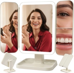 Skládací kosmetické zrcátko s LED podsvícením SOULIMA