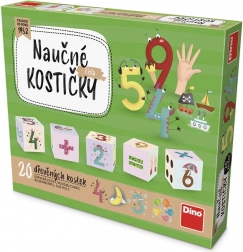 Dino dřevěné kostky čísla – 20 ks