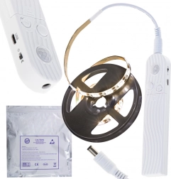 Voděodolný LED pásek s čidlem pohybu, USB/baterie, 1 m, 59 LED, teplá bílá