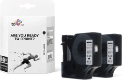 Páska pro DYMO 12 mm x 7 m, černý tisk na bílém podkladu, 2 ks