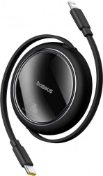 Zatahovací nabíjecí kabel Baseus Free2Pull USB-C na Lightning 20W 1m černý