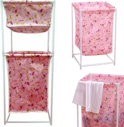 Koš na prádlo s dvojitou policí