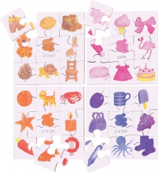 Bigjigs Toys dřevěné didaktické puzzle Barvy 4v1