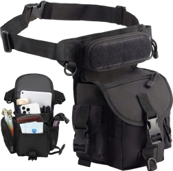 Taktická stehenní ledvinka s bederním popruhem, voděodolná, 6 kapes