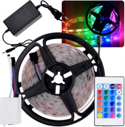 RGB LED páska 5m s dálkovým ovládáním a vodotěsností