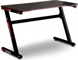 herní psací stůl černý s karbonovými detaily