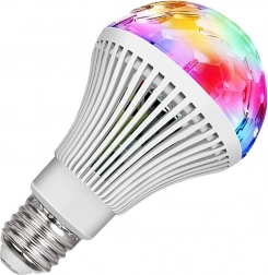Rotační rgb led žárovka e27 disco koule