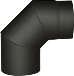Kouřové koleno 160 mm 90° černé, tloušťka 1,5 mm