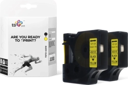 Páska TB Print pro DYMO, černý tisk na žluté, 12 mm, 2 ks
