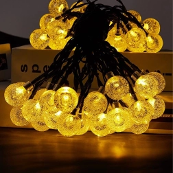 Solární zahradní světelný řetěz s kuličkami, 50 LED, 7,5 m