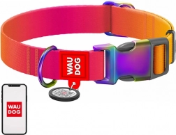 Nylonový obojek pro psy s QR kódem WAUDOG, oranžový