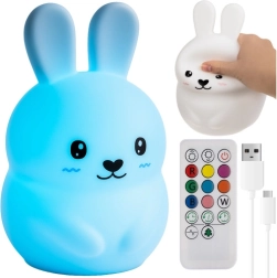 Izoxis dětská noční lampička led rgb králík s dálkovým ovládáním