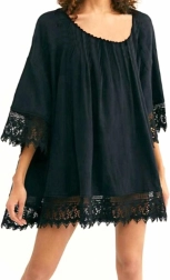 Lehká plážová tunika/pareo černá