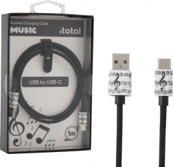 USB‑C nabíjecí kabel s hudebním motivem
