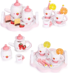 Dřevěná čajová sada 14 dílů ECOTOYS