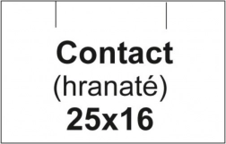 Hranaté cenové etikety CONTACT, bílé 25 × 16 mm, 1125 ks