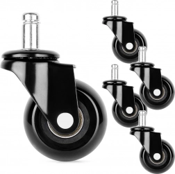 Kaučuková kolečka na kancelářskou židli 50 mm, čep 11 mm, sada 5 ks