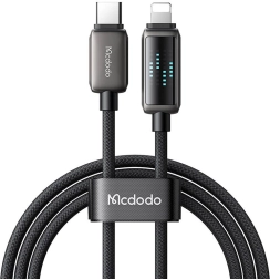 Nabíjecí kabel Mcdodo s USB-C a Lightning konektorem a LED displejem