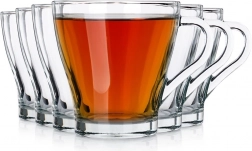 Sklenice na kávu a čaj s uchem 250 ml, sada 6 ks Vilde