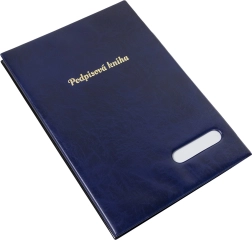 Podpisová kniha lesklá modrá, 14 dělících listů