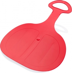 Plastový kluzák Pinguin – červený sněhový bob s držadlem
