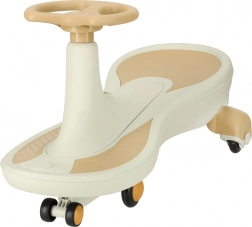 Ježdítko grawitační s LED koly a hudbou, 76 cm, béžovo‑bílé, nosnost 100 kg