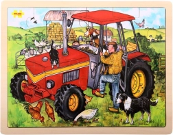 Dřevěné puzzle traktor 24 dílků BIGJIGS TOYS