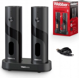 Elektrická sada mlýnků na sůl a pepř, dobíjecí USB-C, 2 ks s nastavitelnou hrubostí a světlem