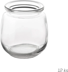 Skleněná dóza na jogurt a dezerty 300 ml, sada 12 ks