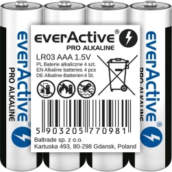 Alkalické baterie AAA everActive Pro Alkaline, 4 ks