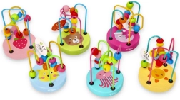 VIGA dřevěný korálkový labyrint pro rozvoj motoriky, 1 ks