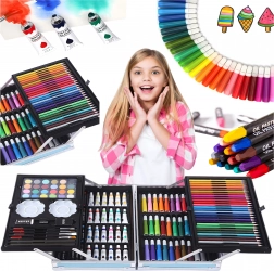 Umělecká sada pro děti v hliníkovém kufříku, 145 dílů