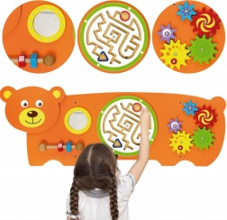 Viga dřevěná montessori smyslová tabule Medvídek s FSC certifikací