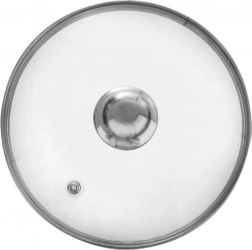 Skleněná poklice 22 cm s nerezovým okrajem