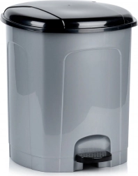 Plastový pedálový odpadkový koš 21 l, šedý