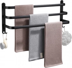 Nástěnný hliníkový držák na ručníky 50 cm