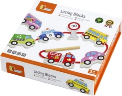 Viga dřevěná navlékací sada vozidel Montessori